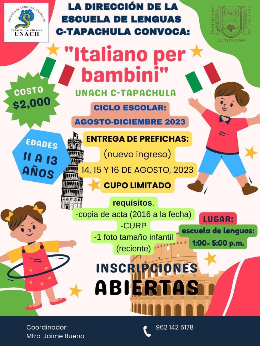 Unach Curso Italiano Tapa