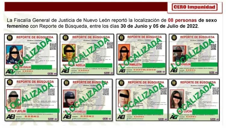 8 Desaparecidas Localizadas En Nuevo Leon