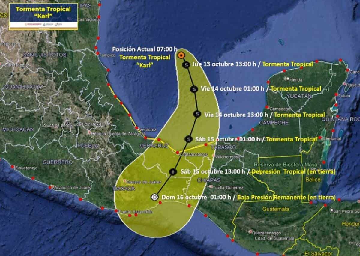 Tormenta Tropical Karl Ocasionara Lluvias Muy Fuertes En 6 Estados