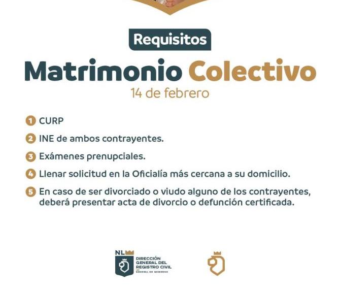 Requisitos Matrimonios Colectivos 14 De Febrero