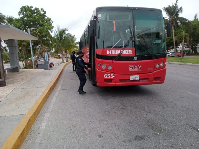 Refuerzan Vigilancia En Transporte Publico De Cancun 696x522 1