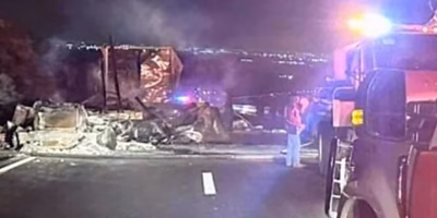 Trailer fire with wood causes closure of the Monterrey-Laredo highway