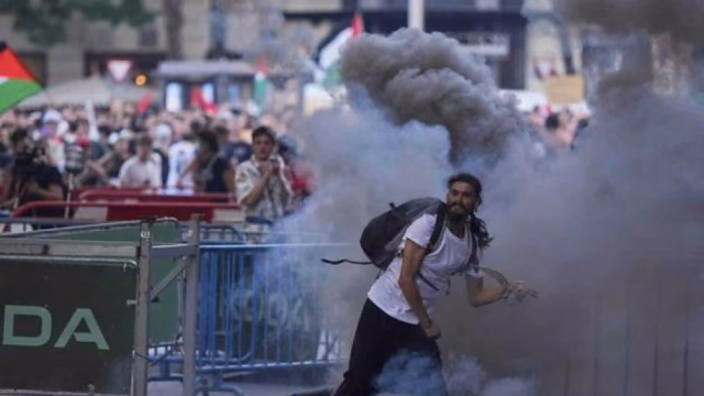 Protestas interrumpen la etapa final de la Vuelta a España