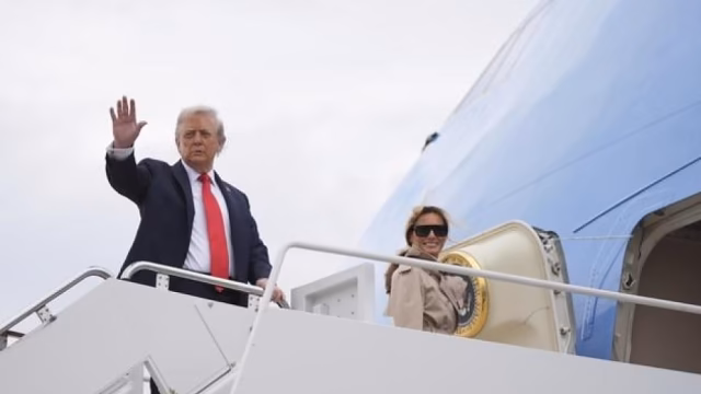 Trump travels to the United Kingdom on a state visit with royal pomp