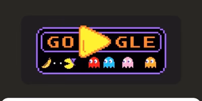 Google displays a Halloween doodle with Pac-Man
