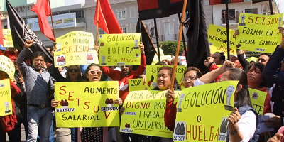SETSUV marches in Xalapa and requests Nahle's intervention in the face of a salary conflict with the UV