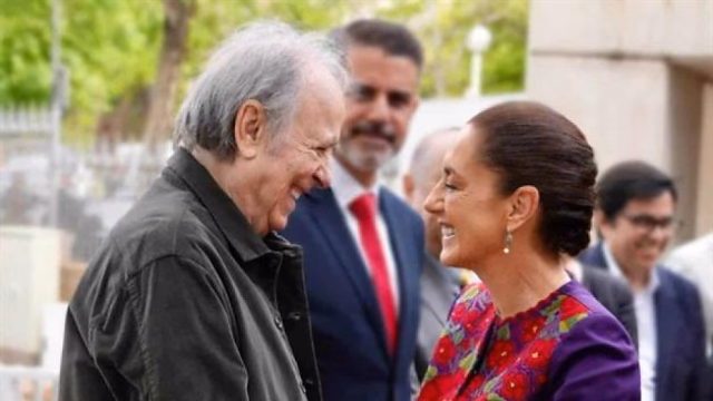 Sheinbaum conoce a Serrat en Barcelona