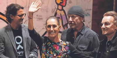 Sheinbaum celebra apoyo de U2 a programas sociales mexicanos