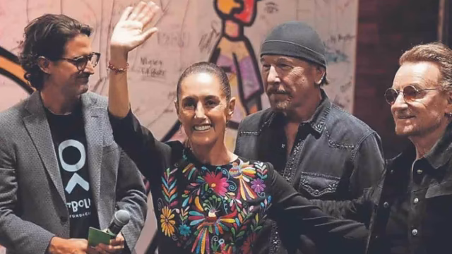Sheinbaum celebra apoyo de U2 a programas sociales mexicanos