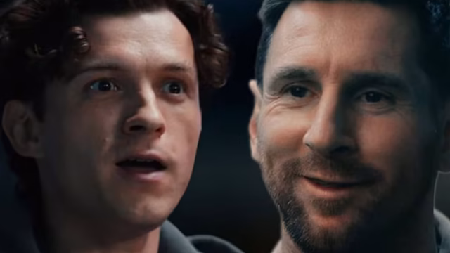 Tom Holland und Messi schließen sich mit den Kräften zusammen, um einen Spider-Man zu promoten