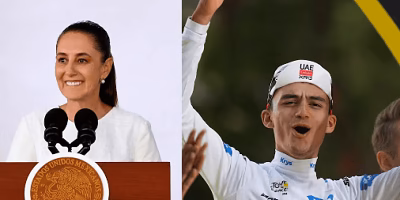 Sheinbaum celebra el histórico podio de Isaac del Toro en el Tour