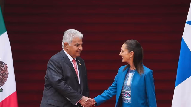 Sheinbaum recibe a presidente de Panamá en Palacio Nacional
