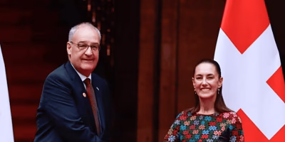 Sheinbaum receives the Swiss president at the National Palace